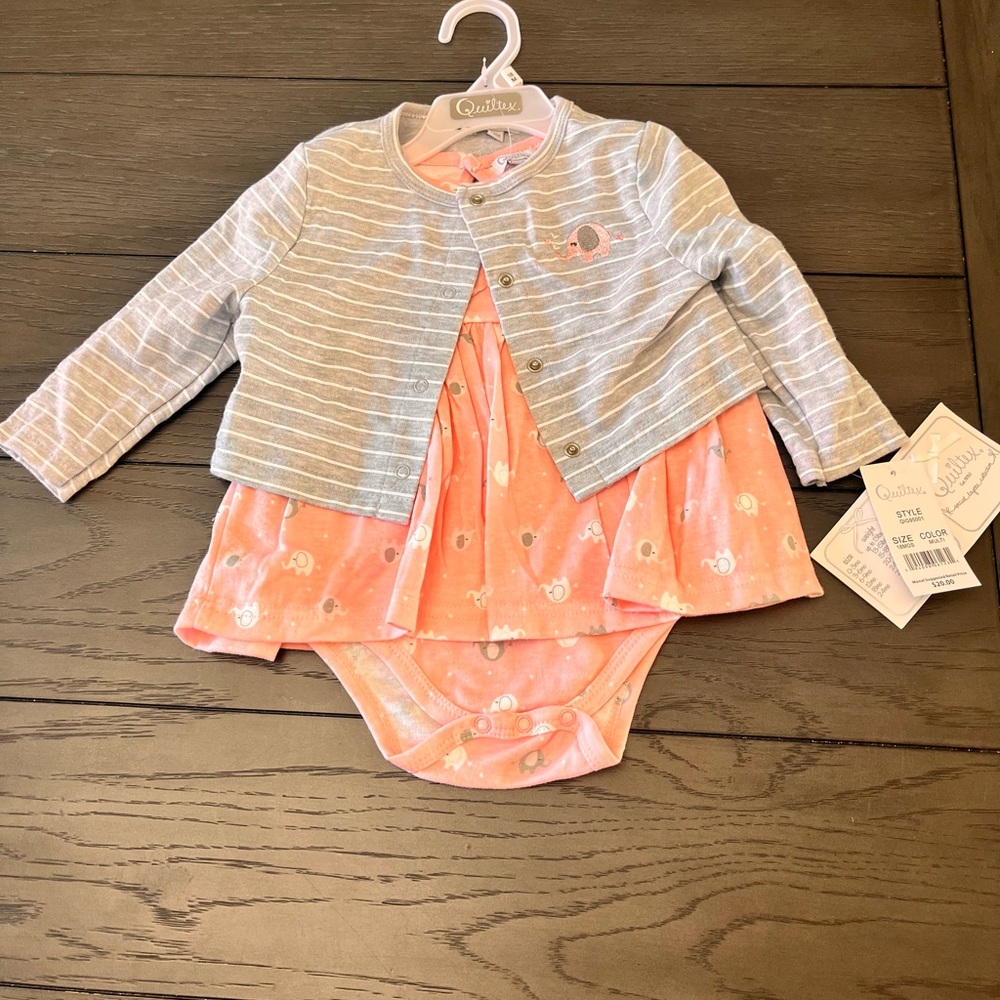18 month girl outfit-onsie & sweater